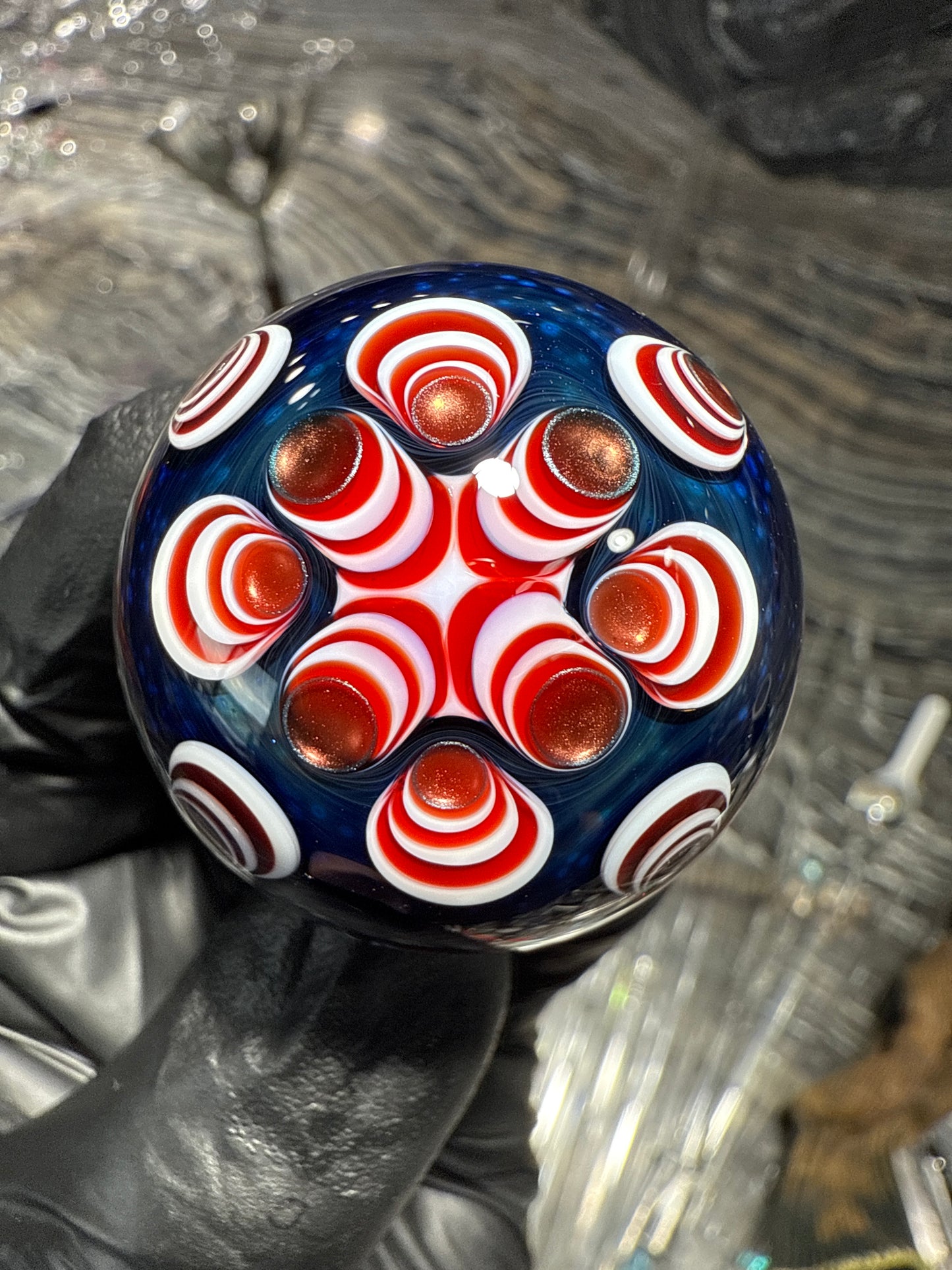 Collaboration marble with Fefe glass art from Japan.