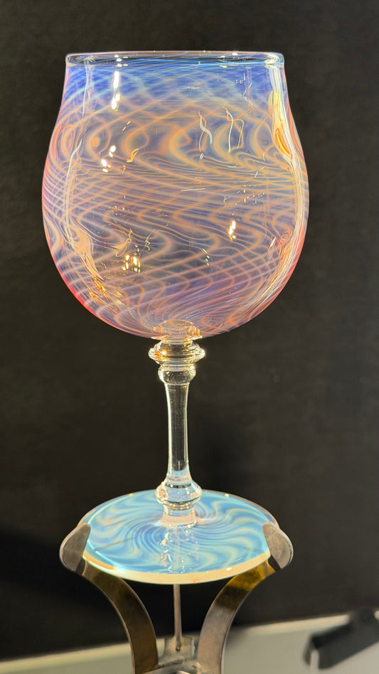 Wine Glass with gold and silver fume