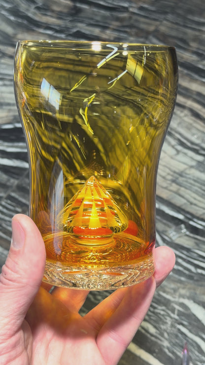 16oz Pilsner style glass with Faceted gem and Fillacelo stamp.